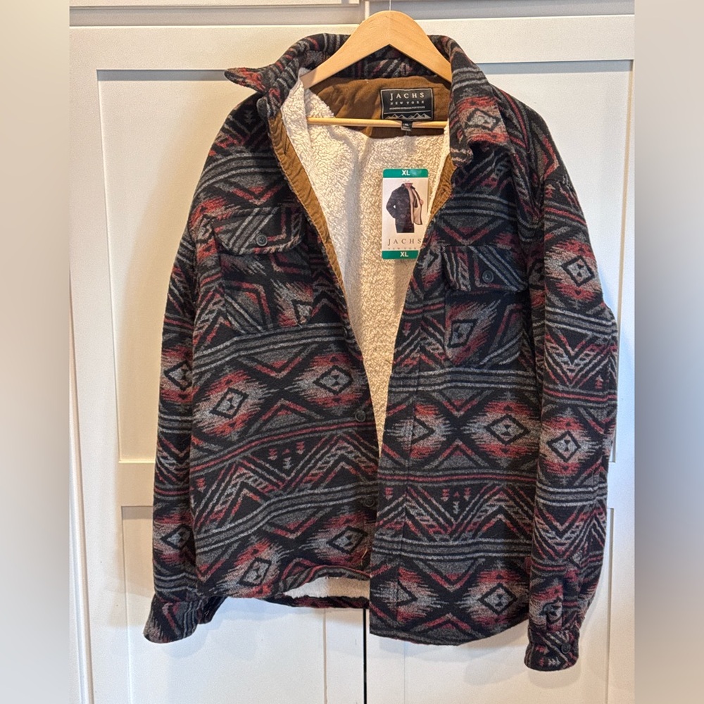 NWT JACHS NEW YORK PREMIUM OUTDOOR MENS XL COAT WOOL BLEND JACKET SHERPA LINED
